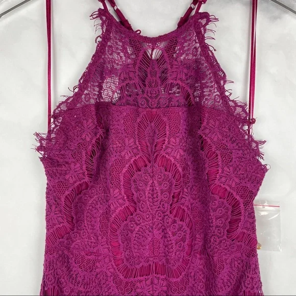 Free People Burgundy Lace Mini Dress - Picture 4 of 11